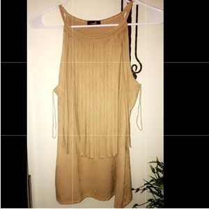 Suede fringe tank top